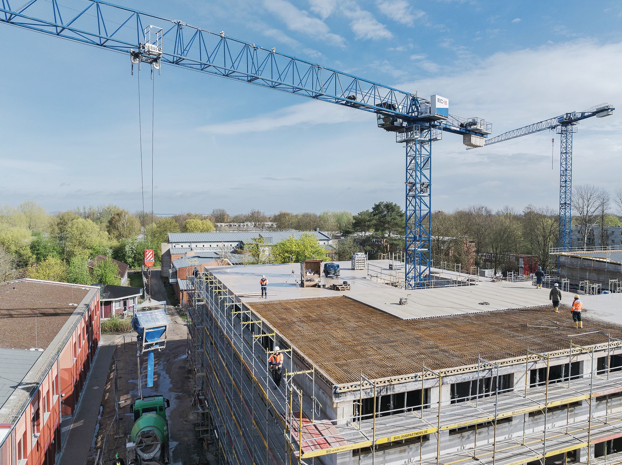 Der Rohbau der Erweiterung für die Grundschule Ohrnsweg in Hamburg.