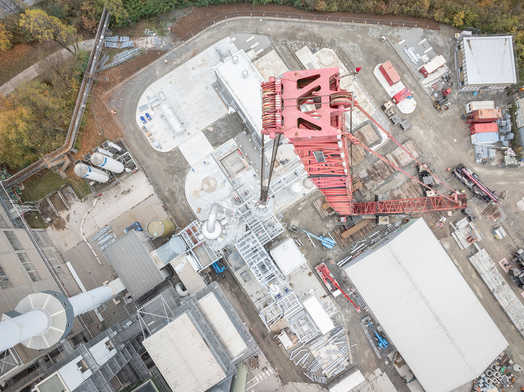 Blick von Oben auf die Baustelle