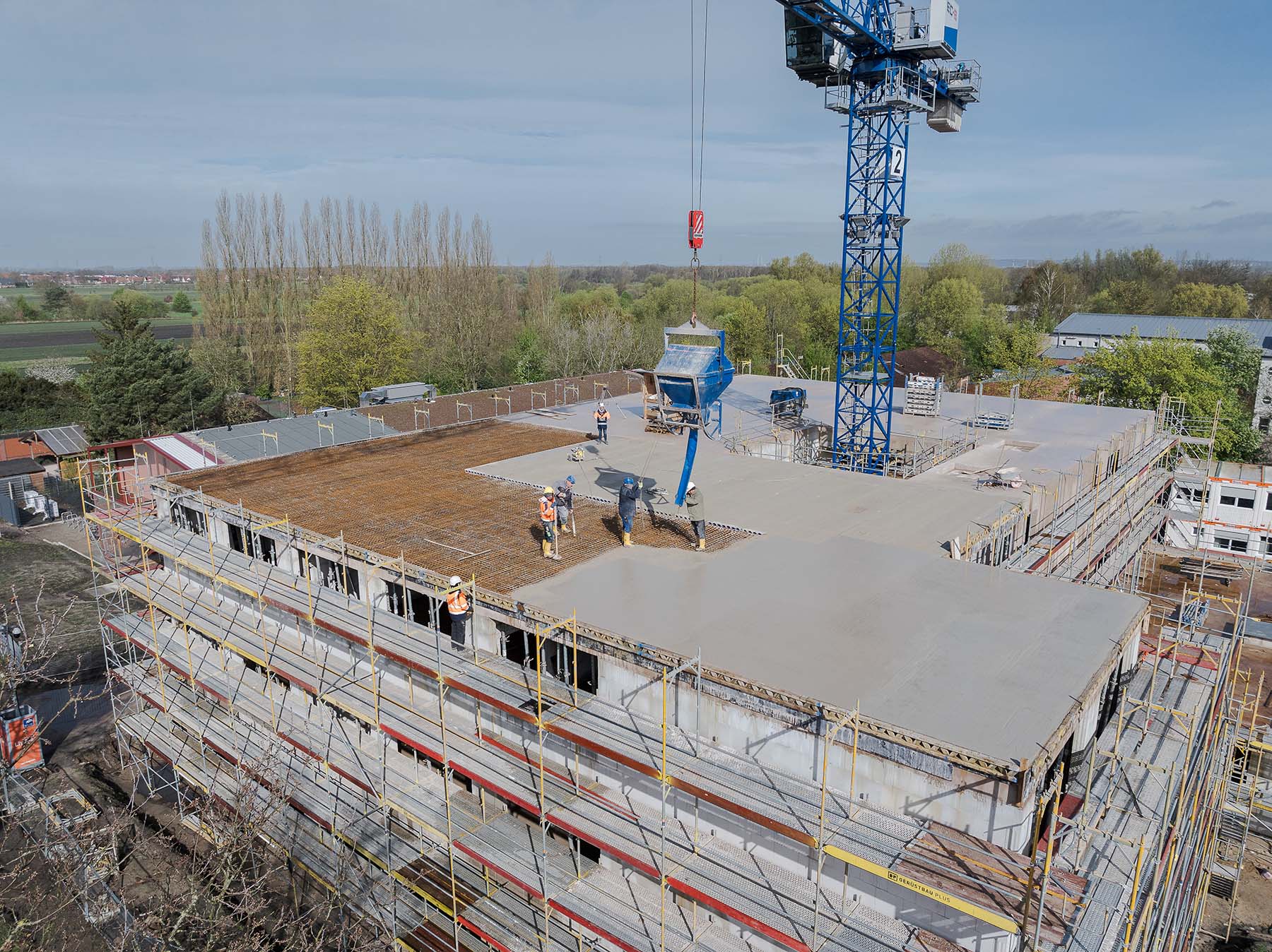 Luftaufnahme der Baustelle Grundschule Ohrnsweg