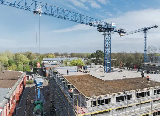 Der Rohbau der Erweiterung für die Grundschule Ohrnsweg in Hamburg.